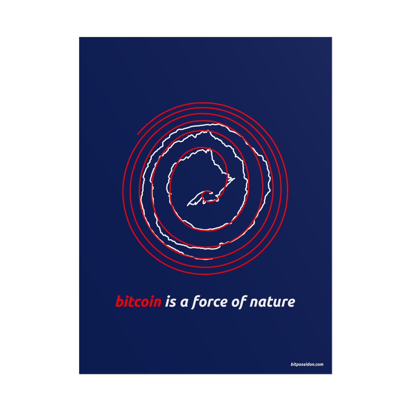 Red BTC Power Law Spiral Poster
