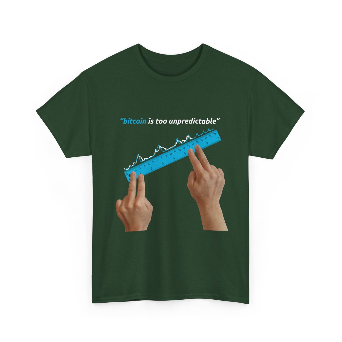 "Bitcoin Is Too Unpredictable" Blue Unisex Full Front T-Shirt
