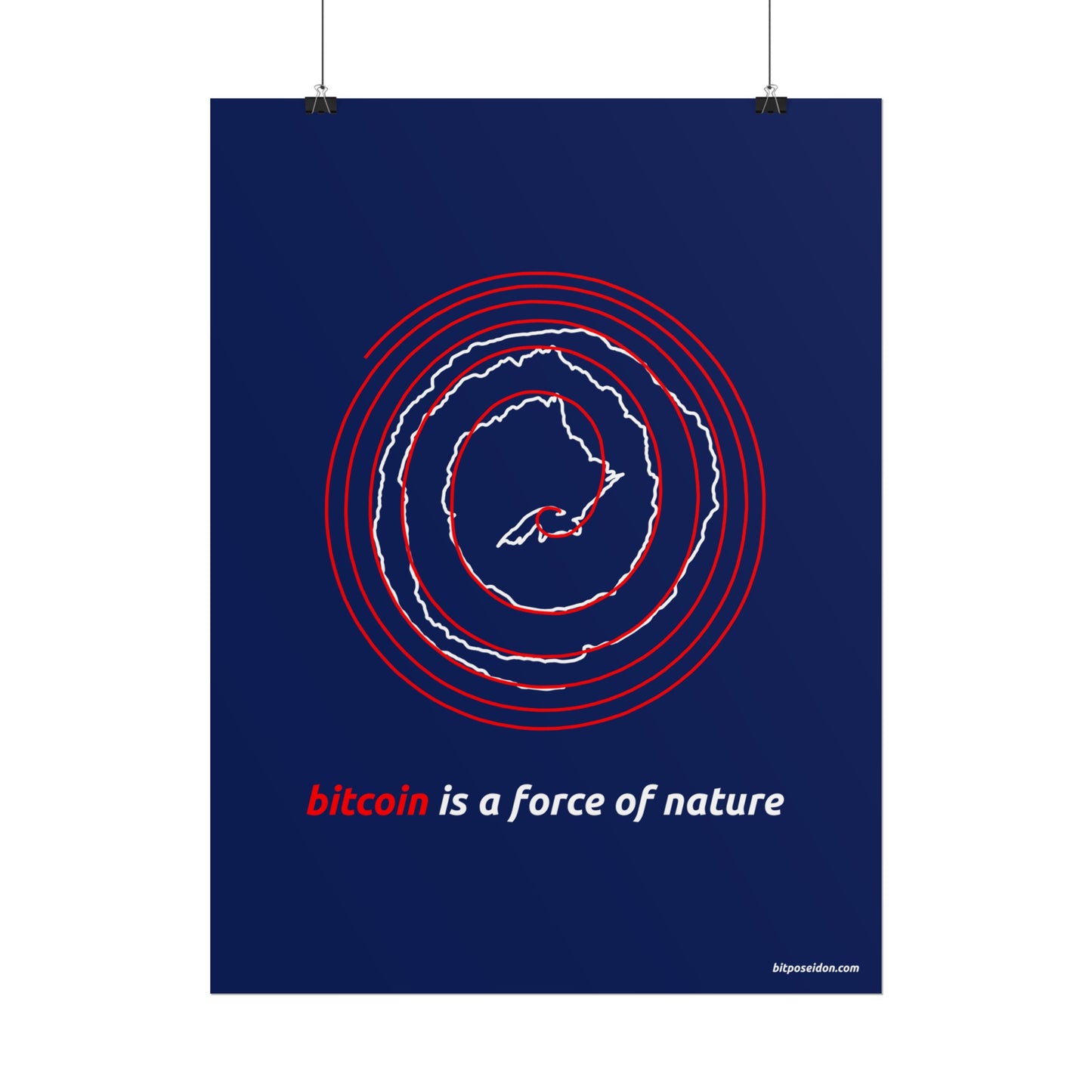 Red BTC Power Law Spiral Poster
