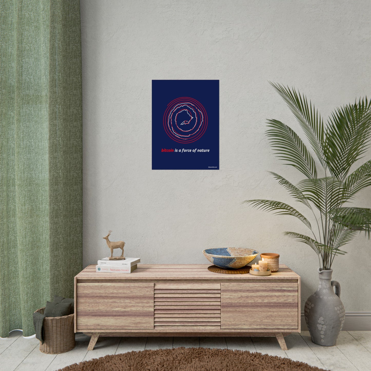 Red BTC Power Law Spiral Poster