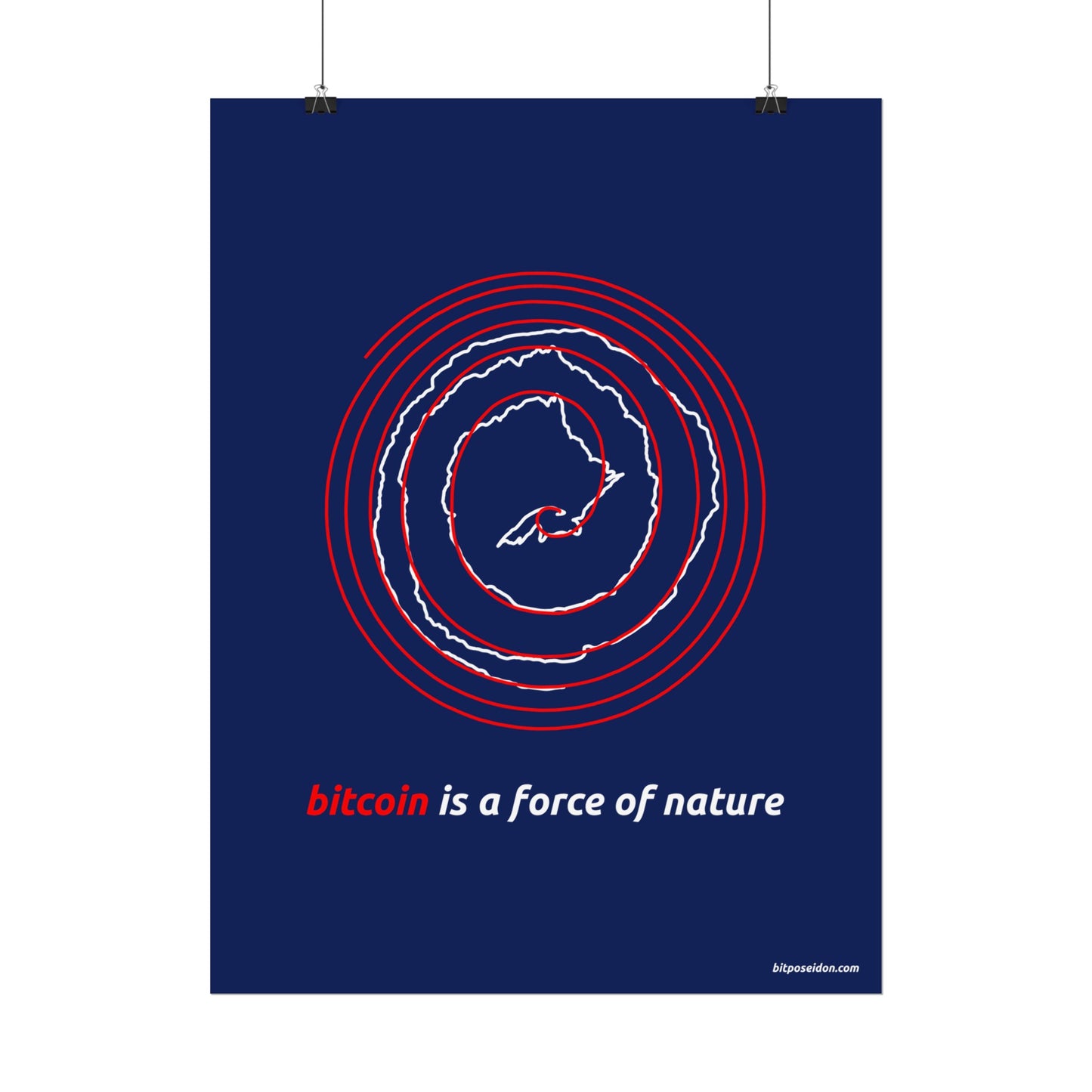 Red BTC Power Law Spiral Poster