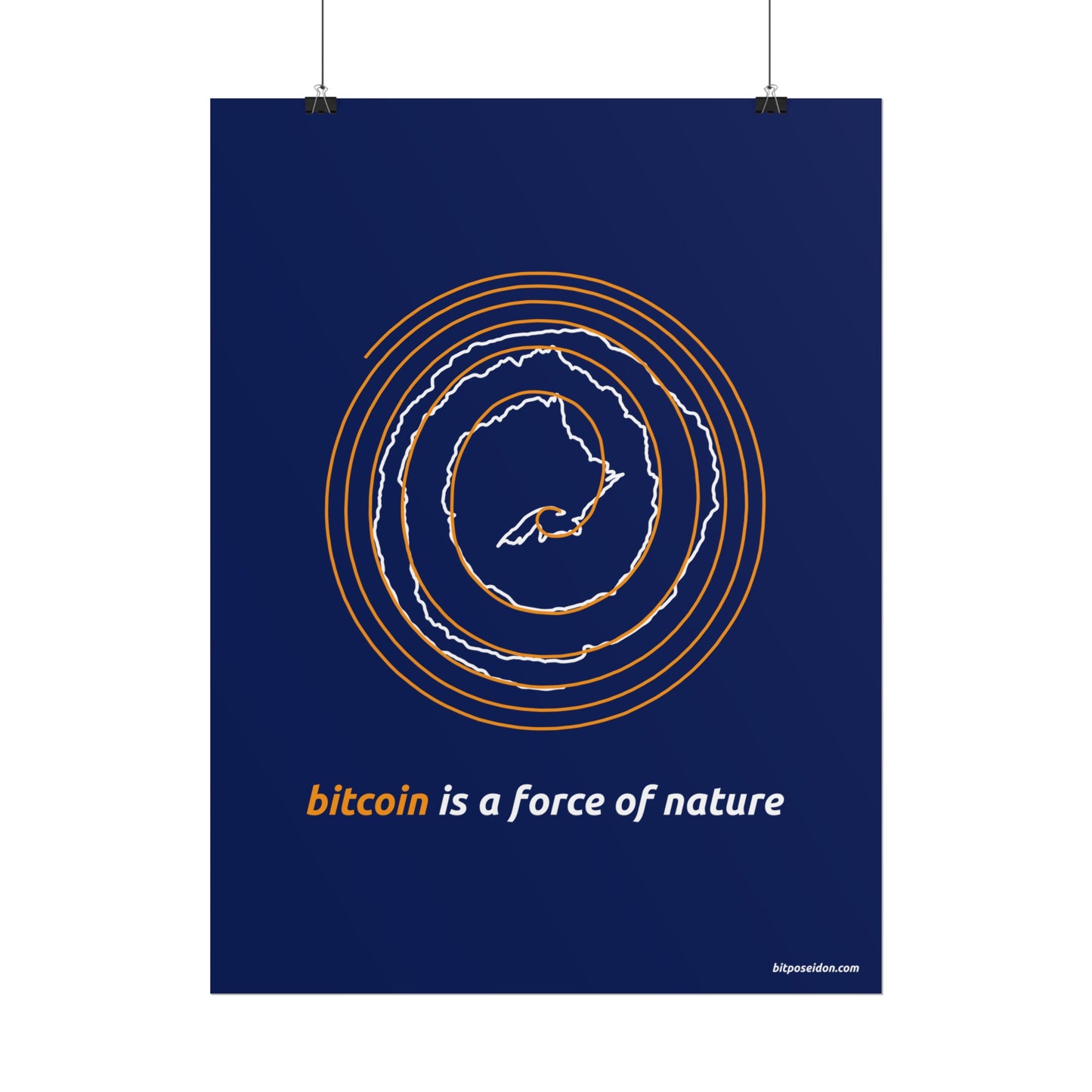 Orange BTC Power Law Spiral Poster