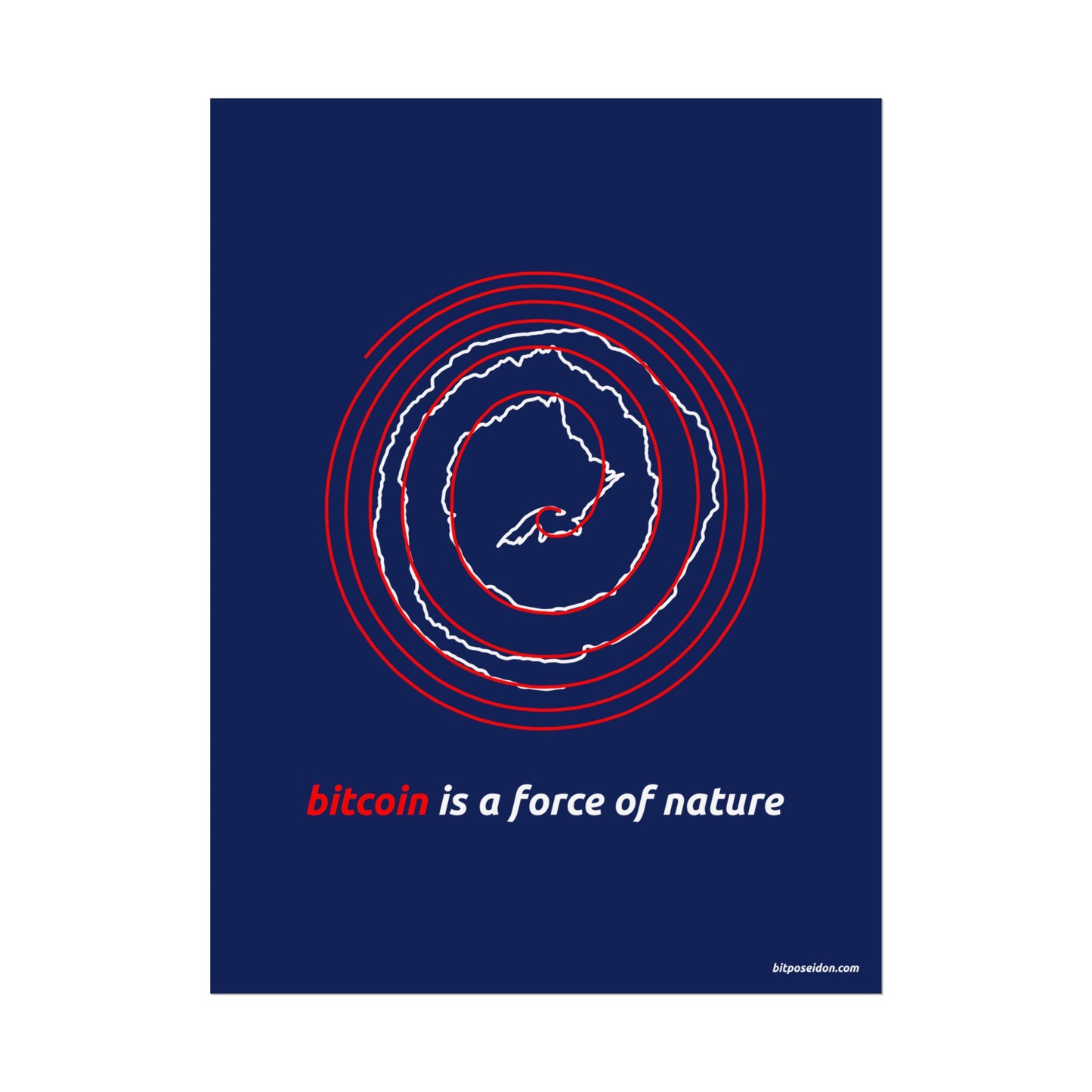 Red BTC Power Law Spiral Poster