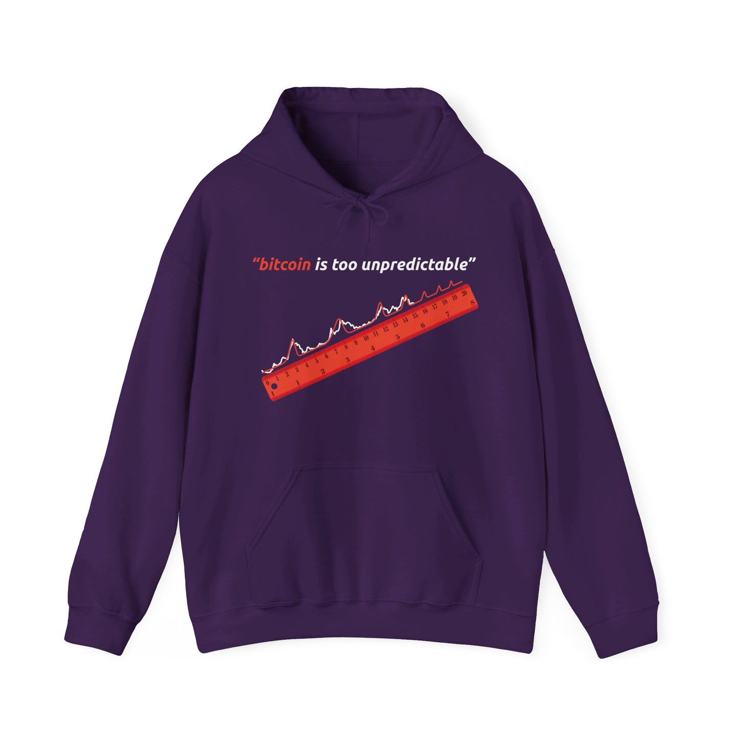 "Bitcoin Is Too Unpredictable" Red Unisex Hoodie