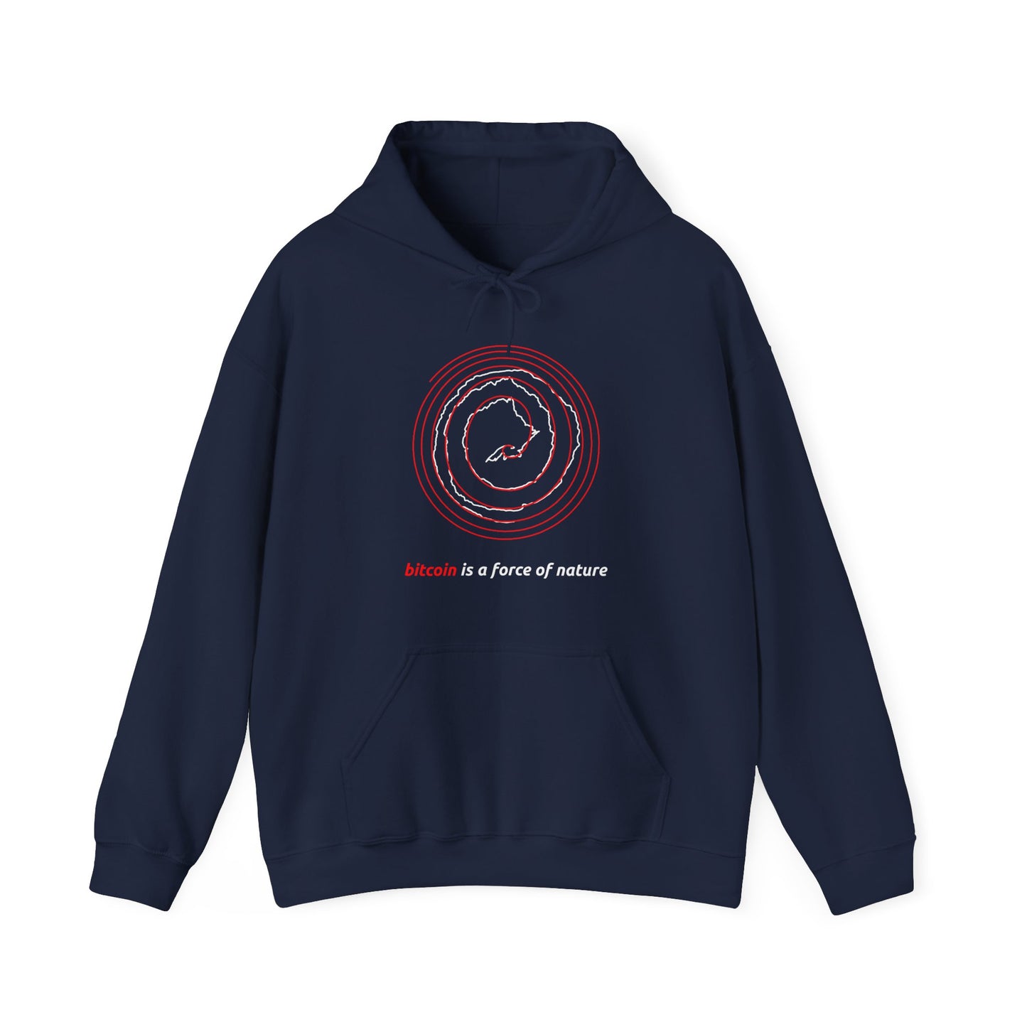 Red BTC Power Law Spiral Unisex Hoodie