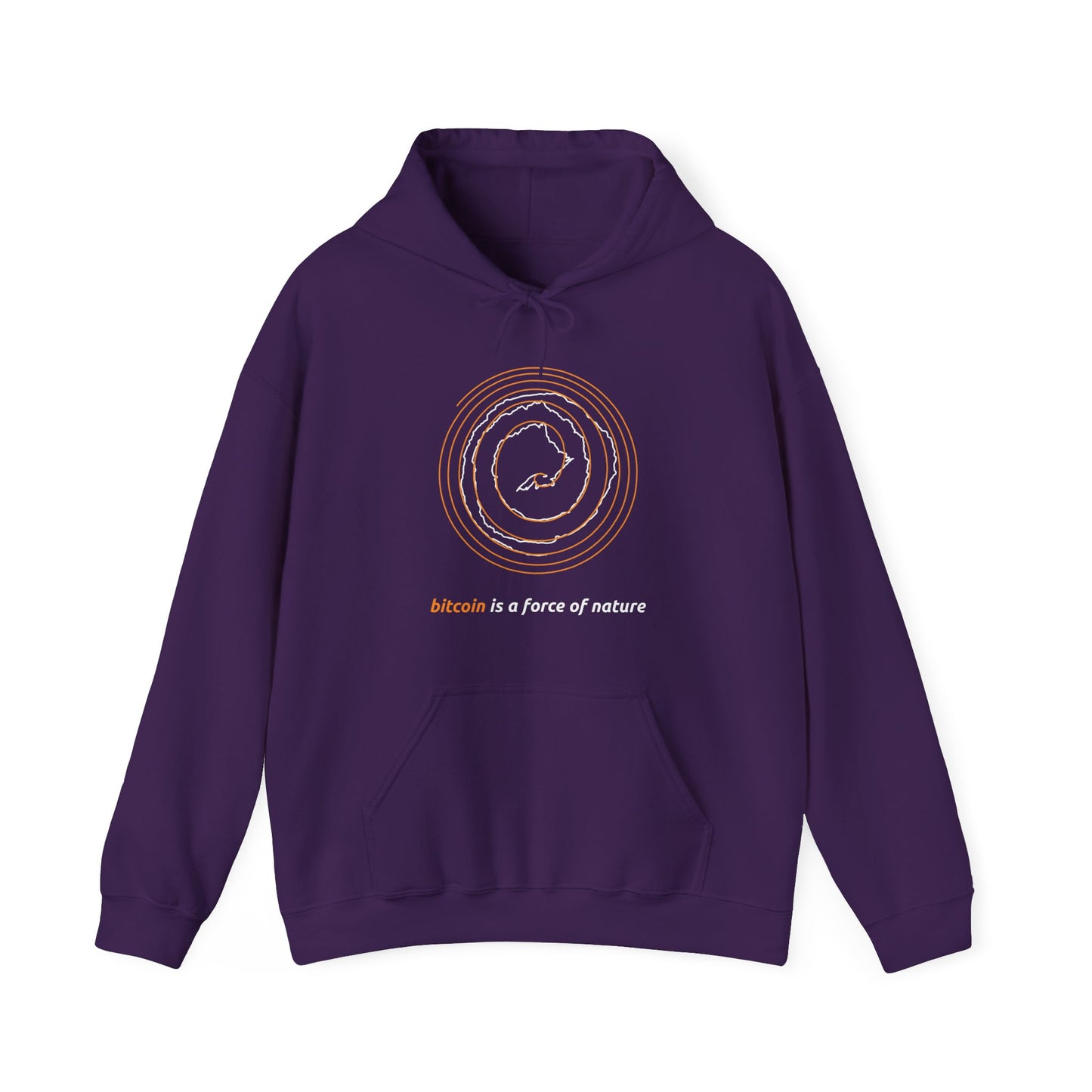 Orange BTC Power Law Spiral Unisex Hoodie