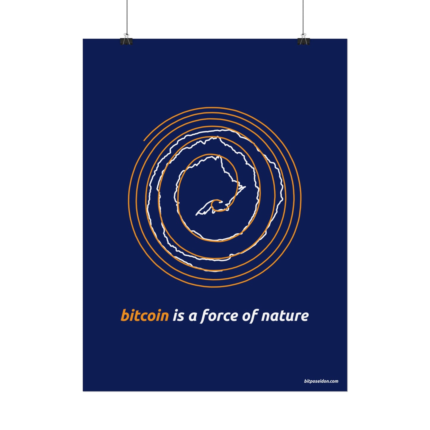 Orange BTC Power Law Spiral Poster