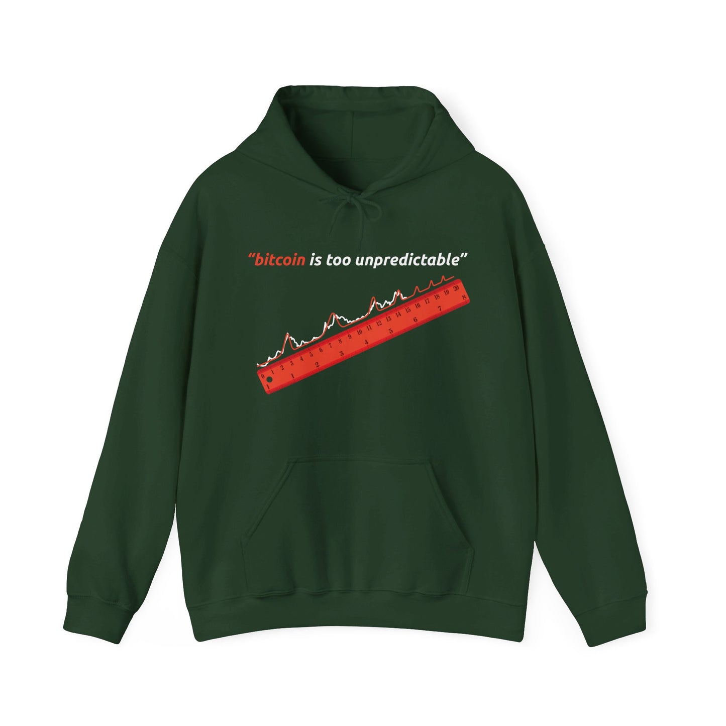 "Bitcoin Is Too Unpredictable" Red Unisex Hoodie