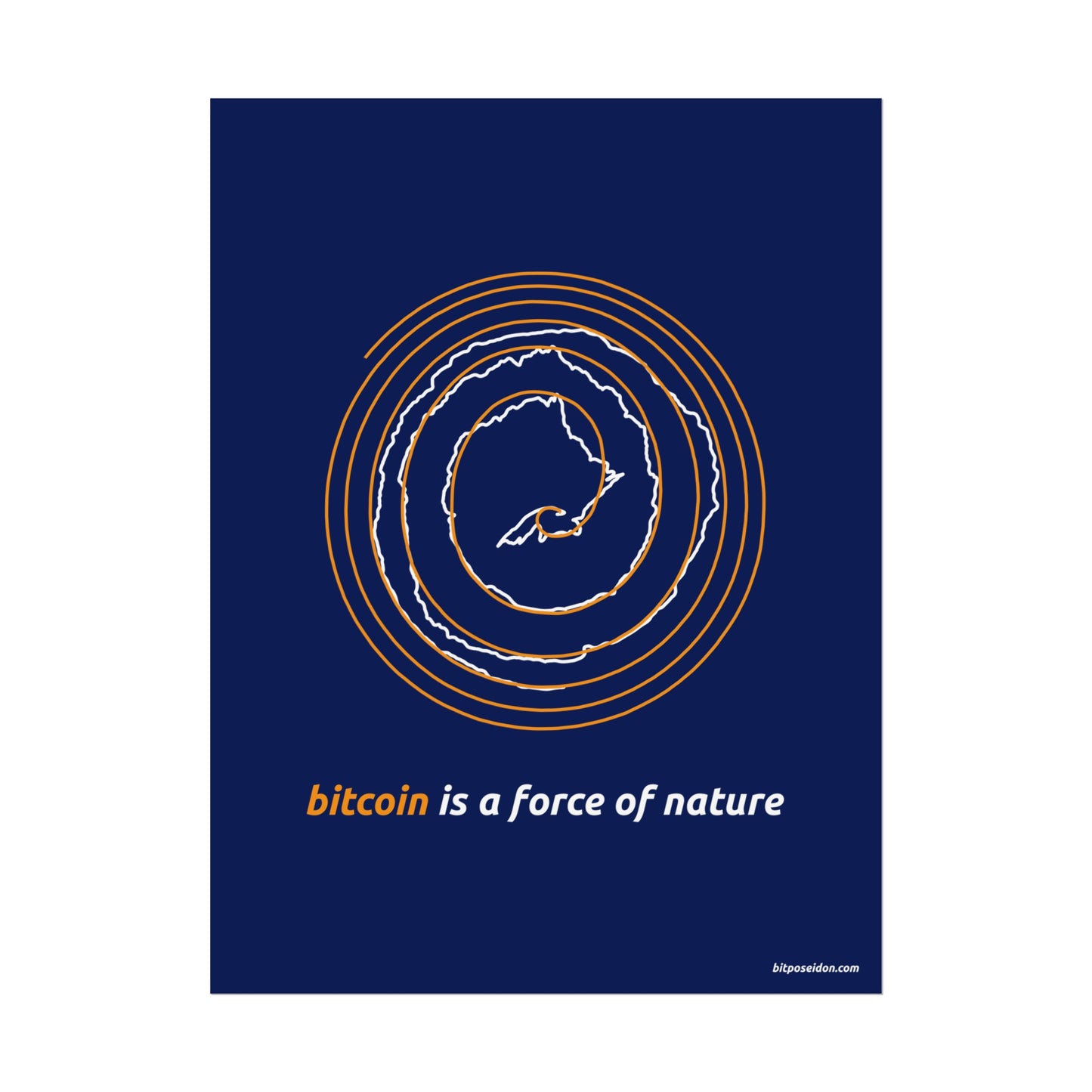 Orange BTC Power Law Spiral Poster